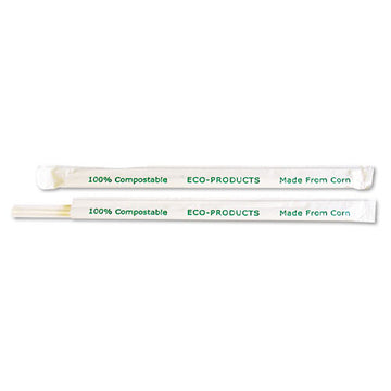 Eco-Products® Clear Wrapped Straw, 7.75", Pla, 400-pack, 24 Packs-carton freeshipping - TVN Wholesale
